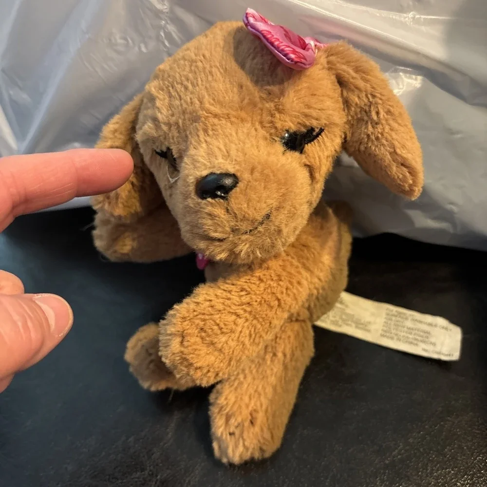 Stuffed Dog Mattel Barbie Just Play Stuffed Plush Animal Dog Toy Pink Bow Taffy